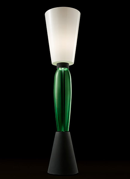 modern lamp with green glass in retro style