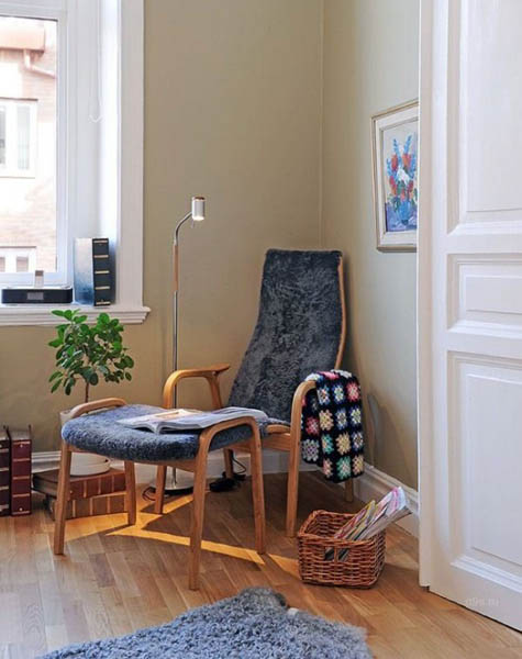 contemporary chair andfoot rest