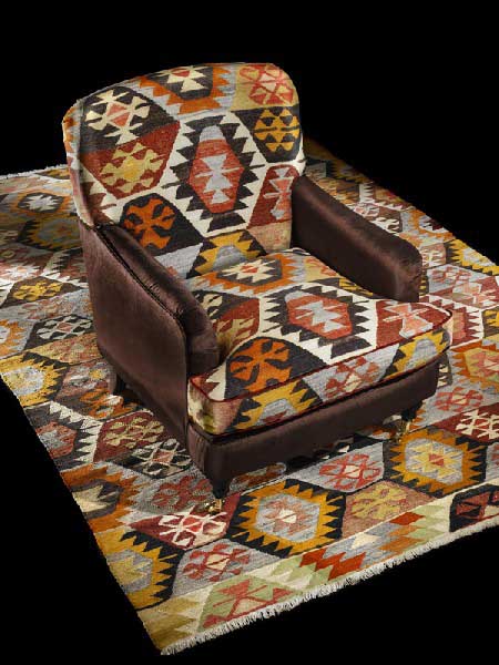 chair upholstery fabric and kilim