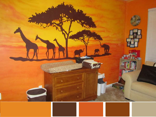  orange wall paint for Toddler Bedroom 