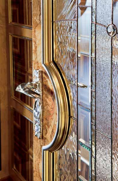 door decoration and glass inserts