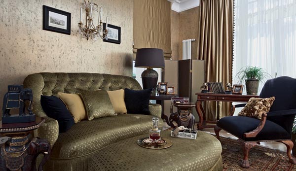 living room furniture in green color