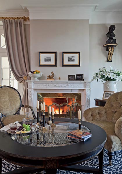 dining room with fireplace