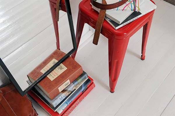 red stool for kitchen decorating
