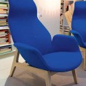 blue upholstered chair