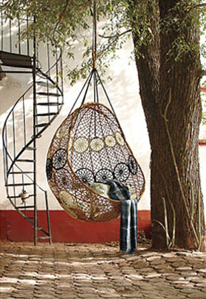 macrame chair design for backyard decoration