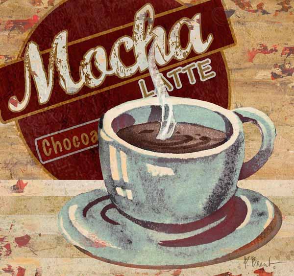 coffee decor, antique poster mocha