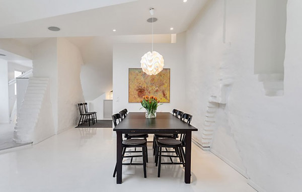 black and white room decor, black dining furniture