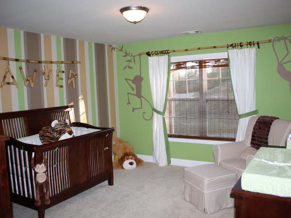 brown green color scheme for the nursery