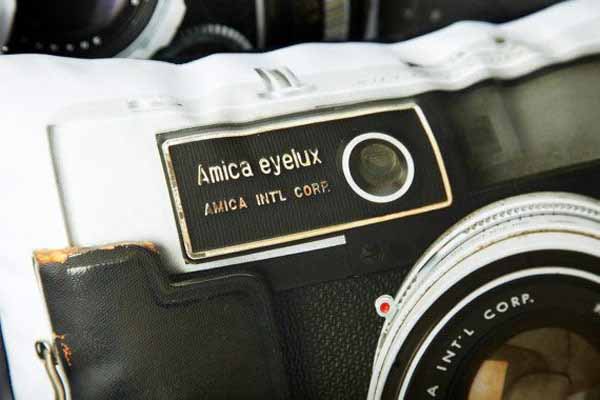 decorative pillows with old camera prints