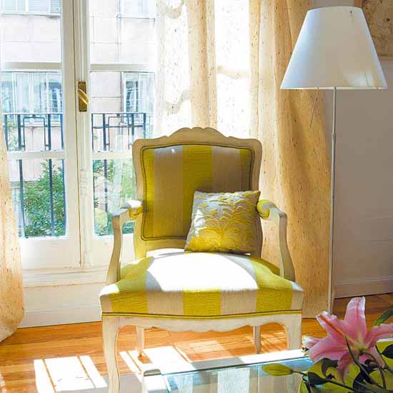 upholstered chair in a retro style
