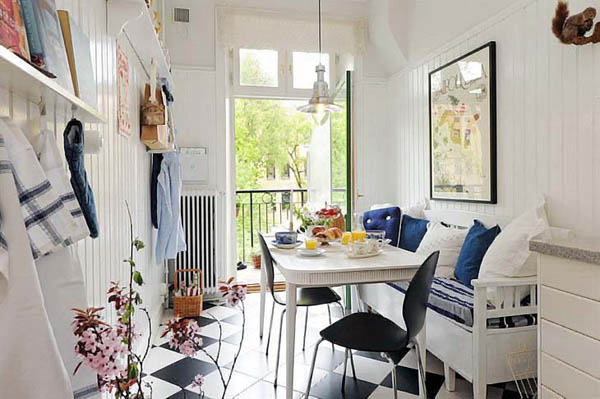 blue and white decorating clor scheme for dining room
