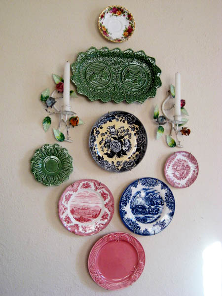 colorful collage with ceramic plates