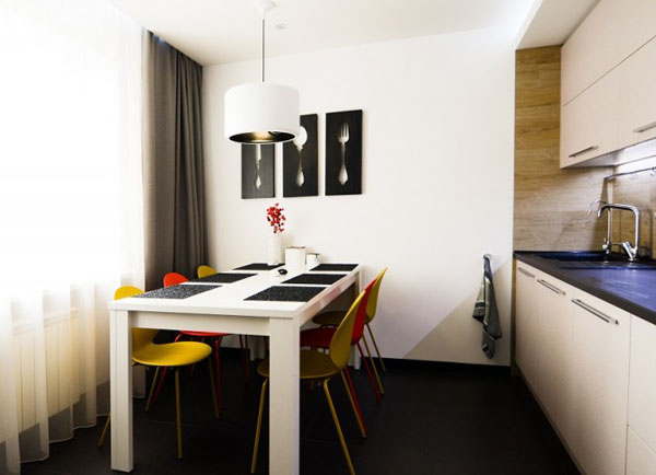 dining furniture, table and chairs in various colors