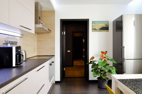 Modern kitchen design in white