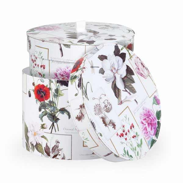 storage boxes set with floral print