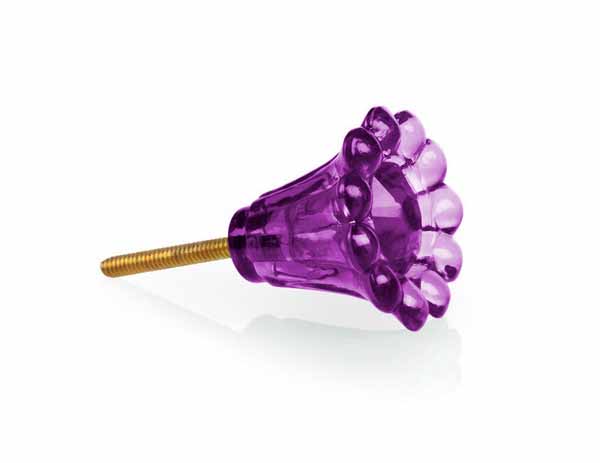 purple flower door knob