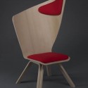 modern chair with high backrest and cushion