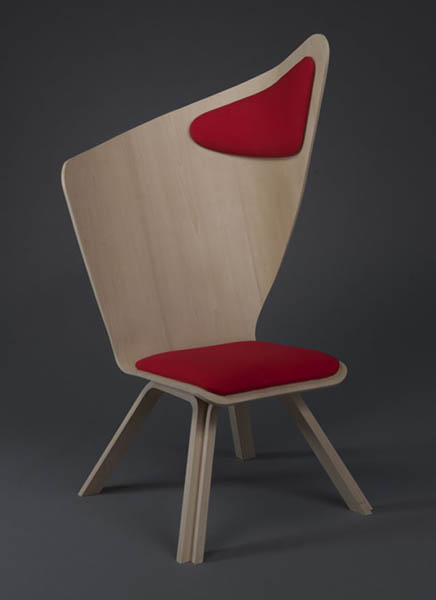 modern chair with high backrest and cushion