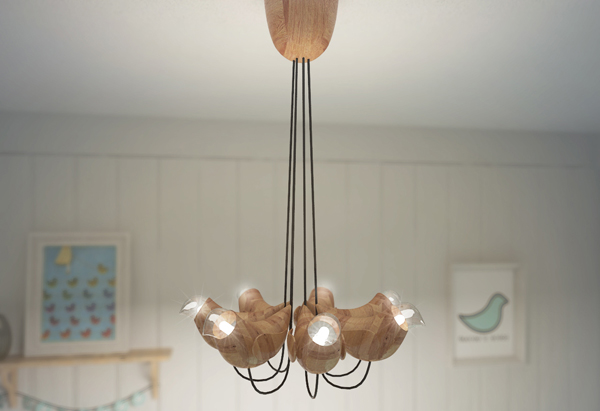 bird chandelier