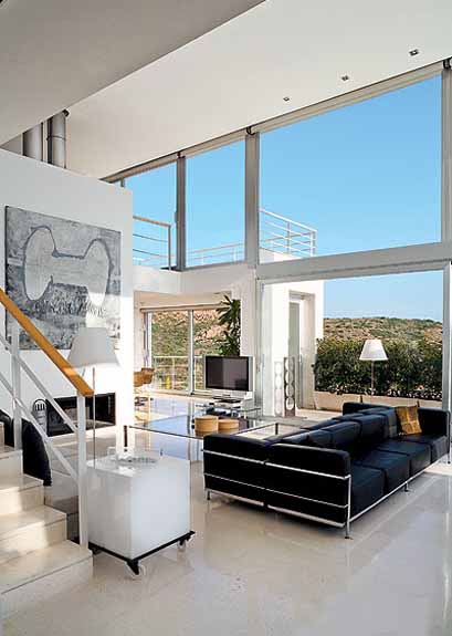  minimalist living room design with large windows 