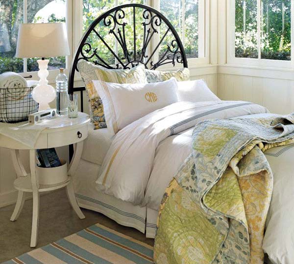 round bedside table with shelf