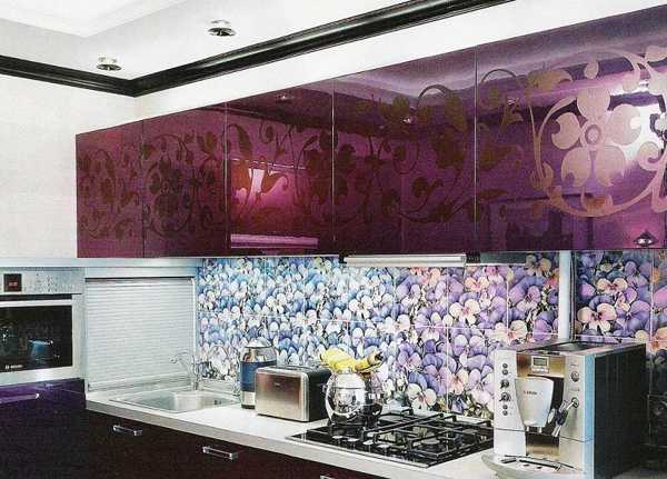 glass wall panels with floral prints