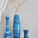 blue decorative vase with dry twigs