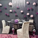  Dining decoration in gray purple and pink colors 