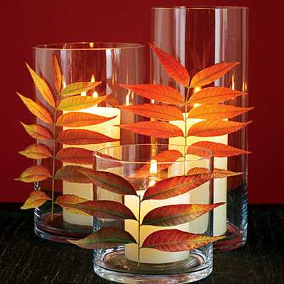 Craft Ideas Leaves on Centerpiece Ideas  Table Decoration With Fall Leaves And Candles