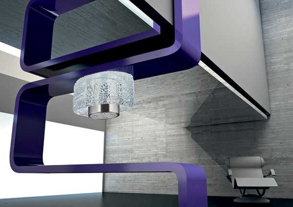 modern ceiling light with crystals