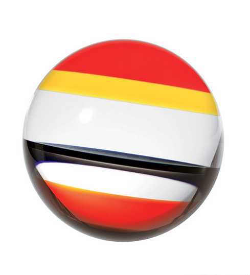 decorative ball to the wall in yellow, orange and black colors