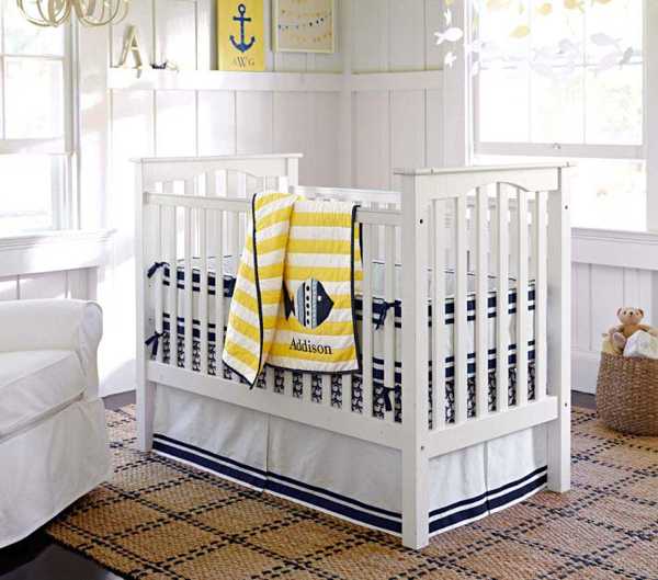white and blue toddler bedroom decor