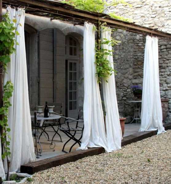 White Curtains for terrace design