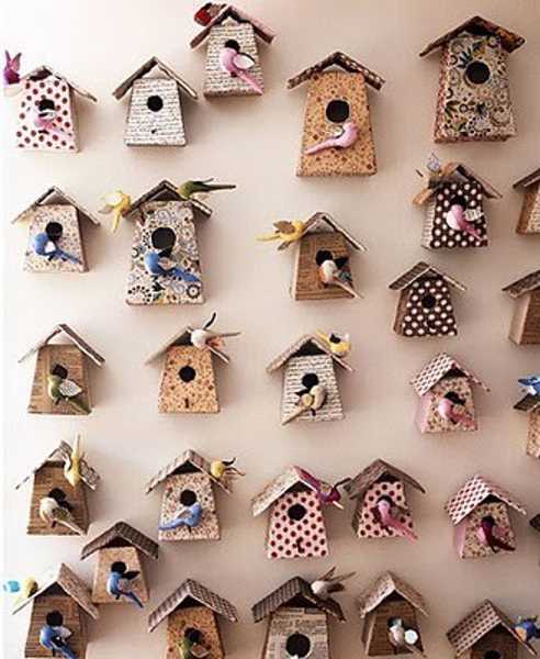 beautiful wallpaper with birdhouses