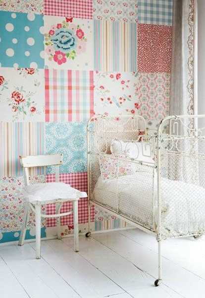  blue and pink wallpaper for nursery decorating 