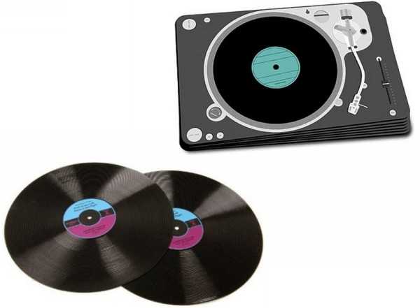  music records printed on placemats 