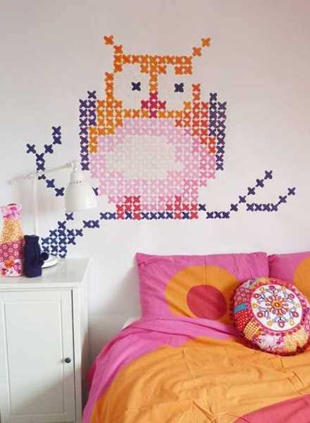  Bird with cross stitch pattern 