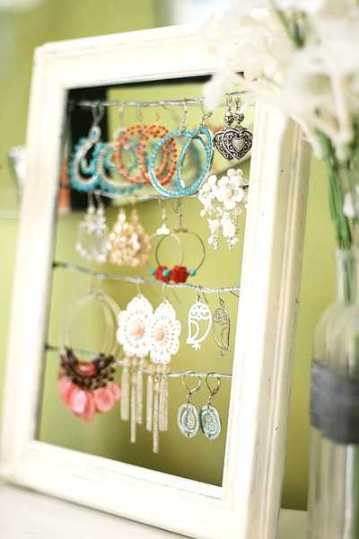  recycled wood frame for jewelry organizer 