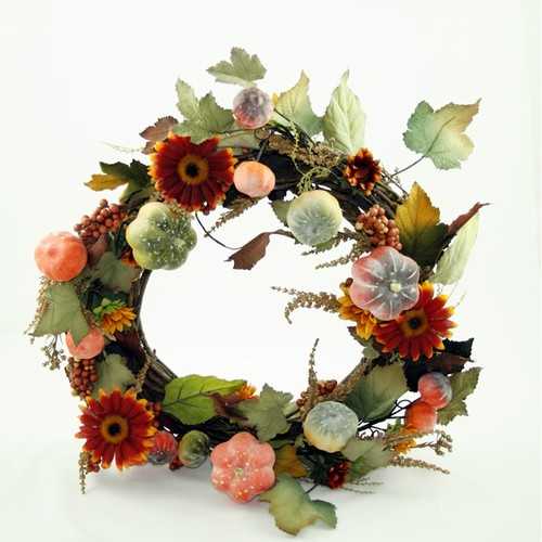  red mothers wreath for fall decorating 