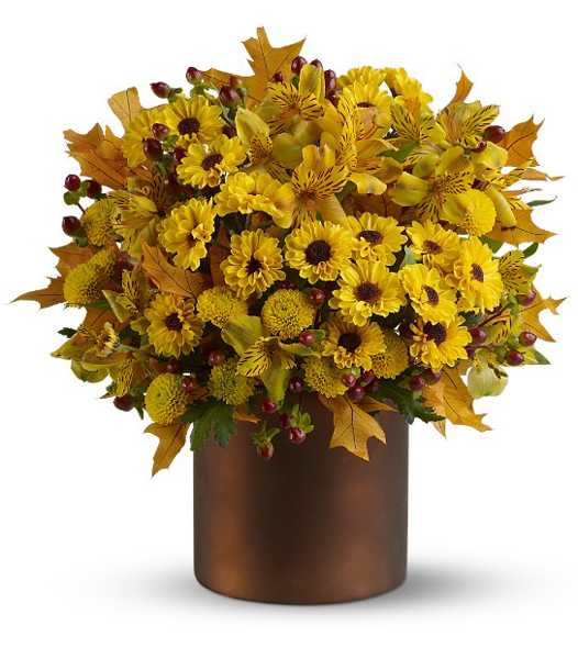 yellow floral table centerpiece