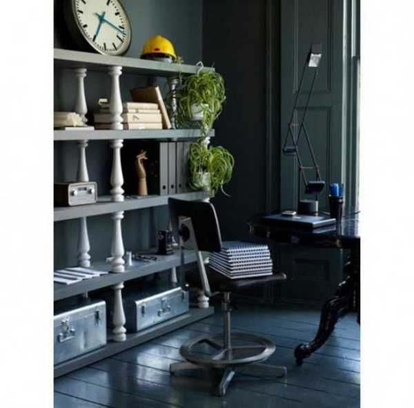 storage shelves in home office