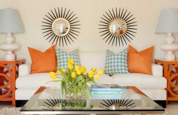 orange blue decor