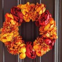 fall flowers wreath for door decorating