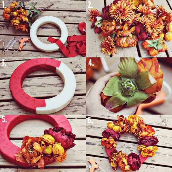 handmade Autumn Wreath with flowers