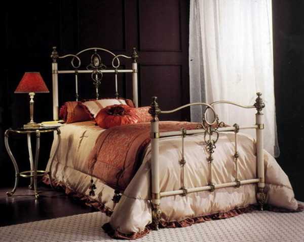 bedroom furniture and bedding fabrics in orange color