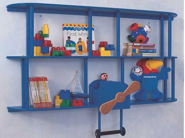 blue airplane wall shelves for boys bedroom
