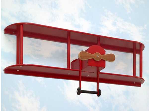 red airplane wall shelves