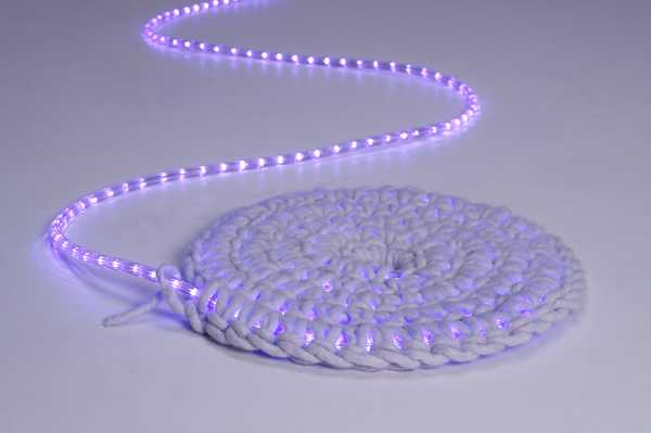 handmade carpet with purple LED lights