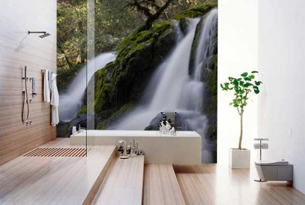 Waterfall photo wallpaper for bathroom decoration